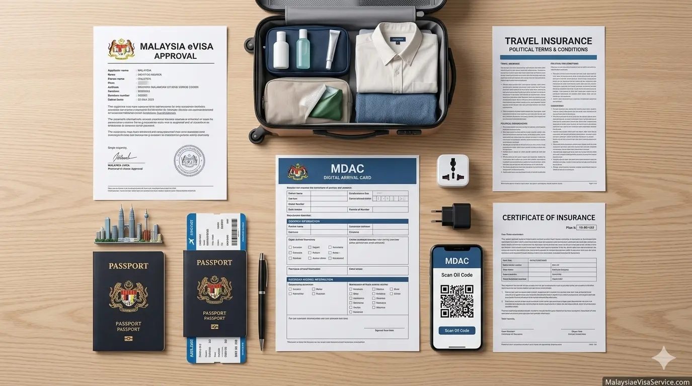 Passport flight details accommodation address and email needed for MDAC registration